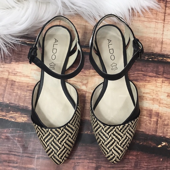 Aldo Shoes - NEW Aldo Black and White Strappy Flats
